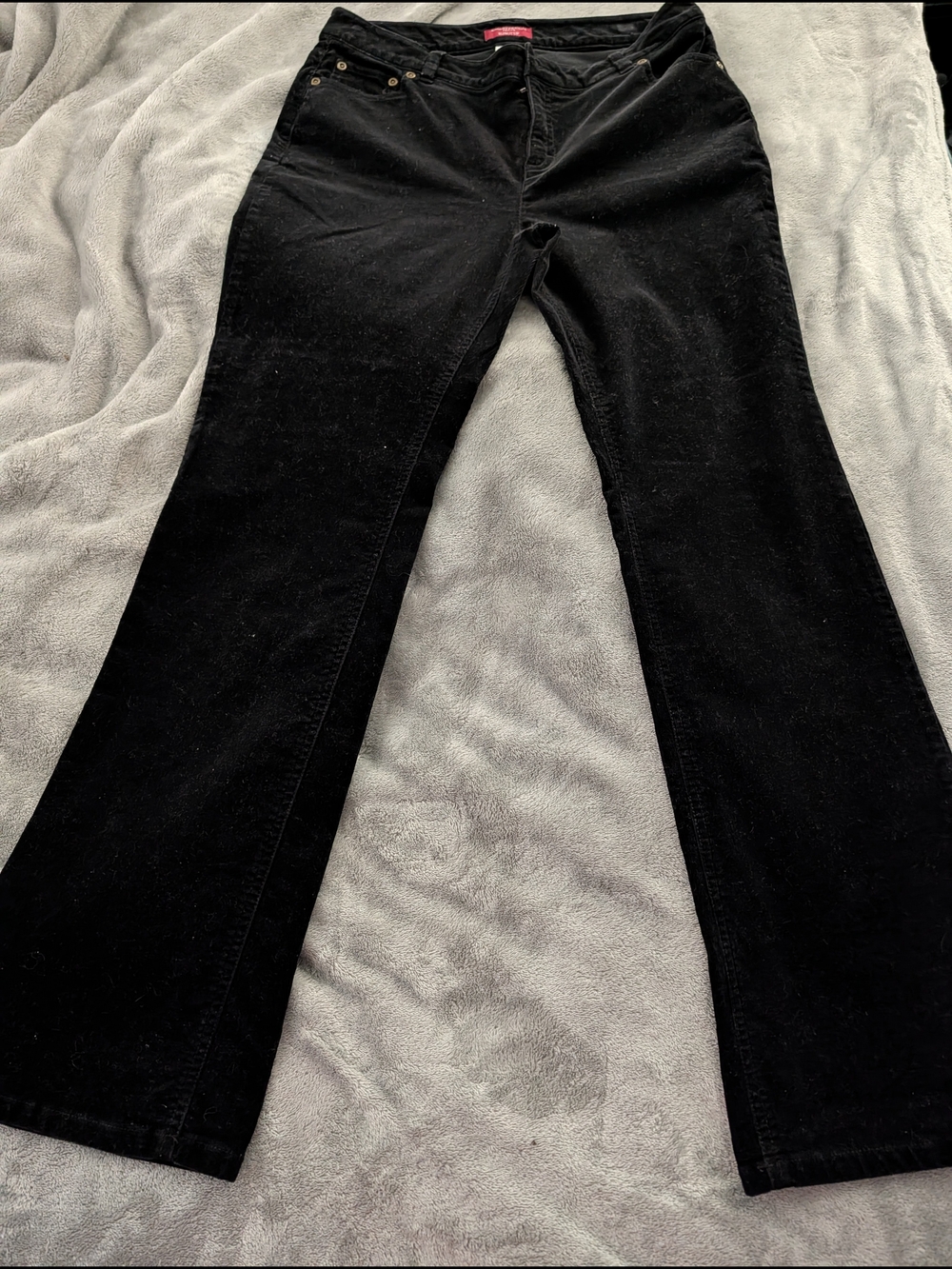Charter Club Petite Slim It Up Black Corduroy Bootcut Pants